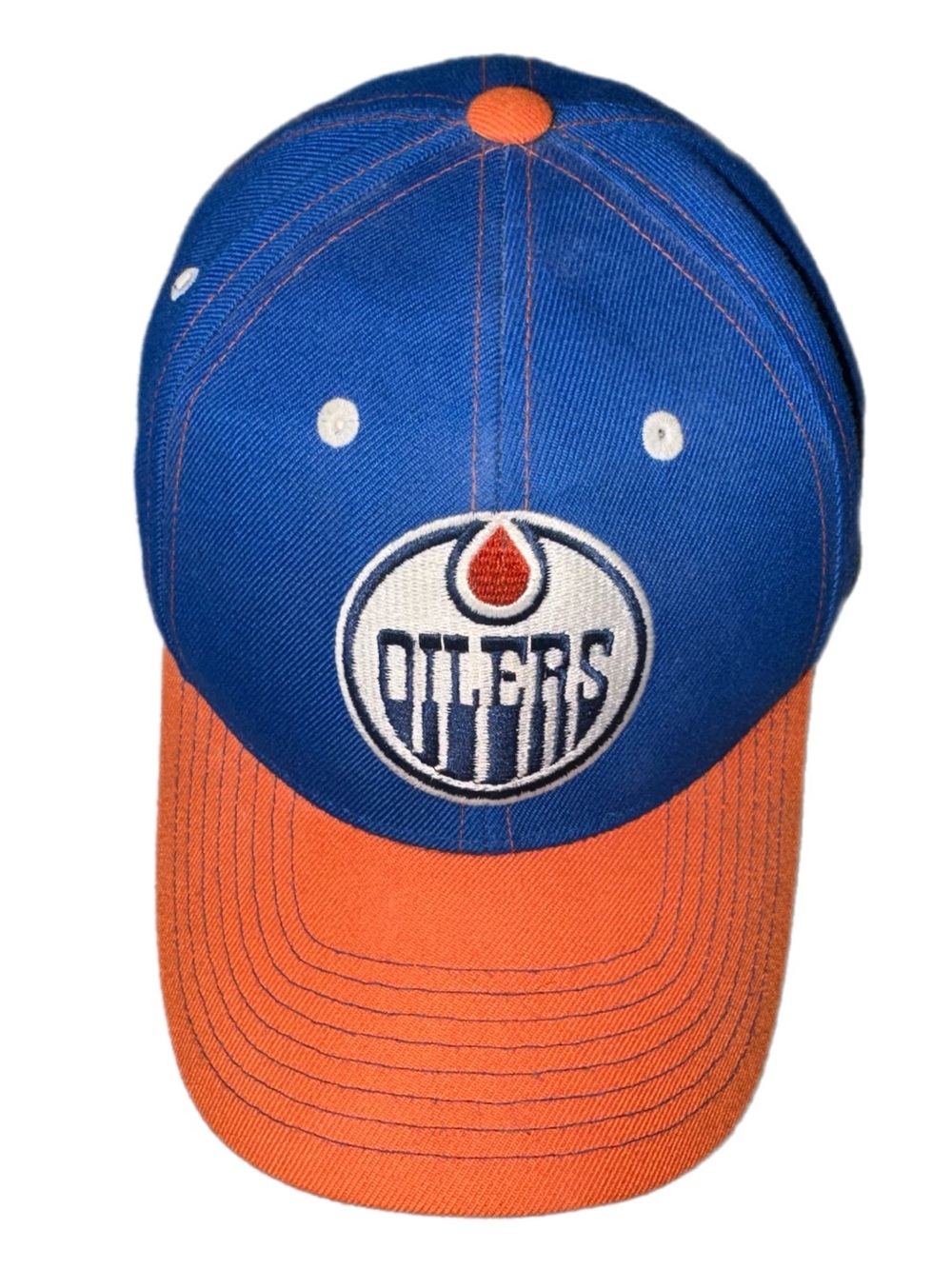 Zephyr Royal Blue and Orange Oilers Logo Baseball Hat